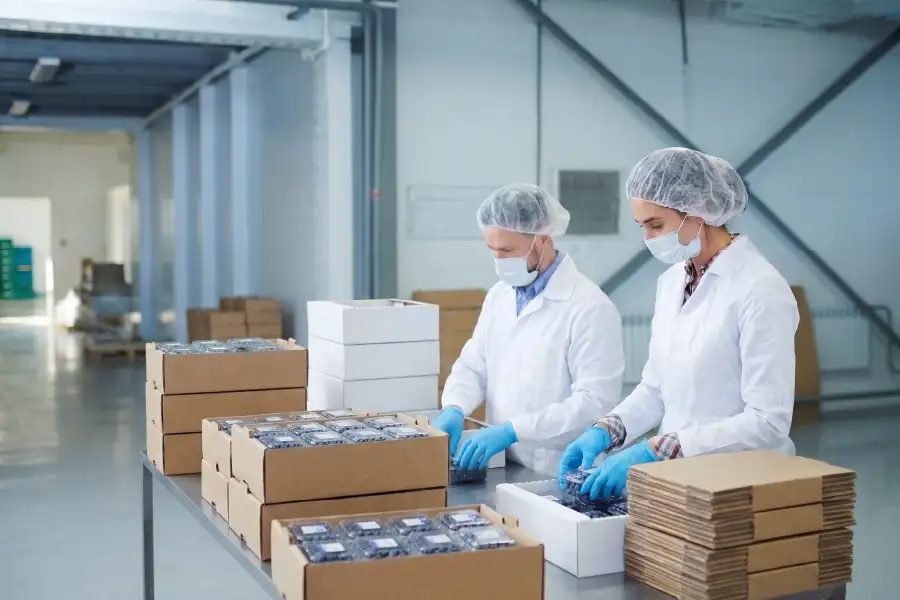 Auditor evaluando arándanos para los controles de proveedores BRCGS y la inocuidad alimentaria.